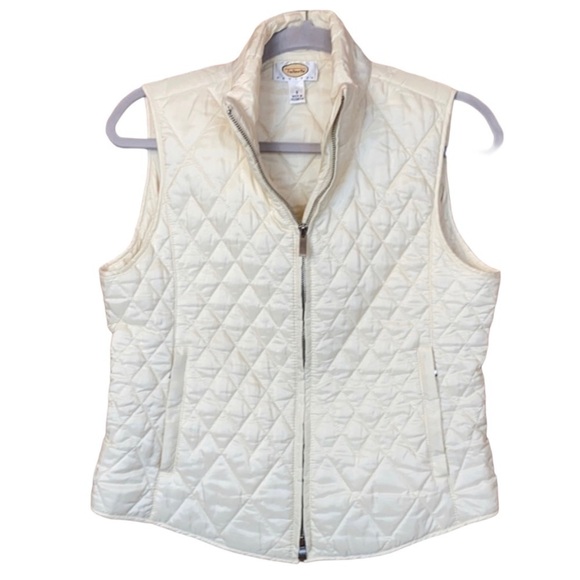 TALBOTS Petites Creme Puffy Quilted Vest - Picture 3 of 12